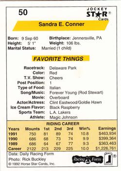 1992 Jockey Star #50 Sandra Conner Back